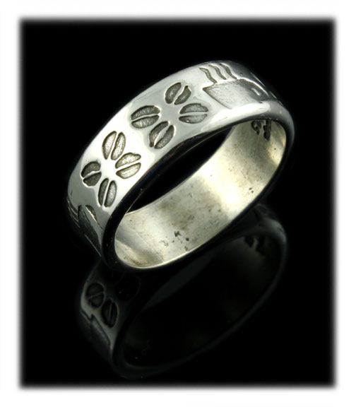 Silver coffee ring by Dillon Hartman